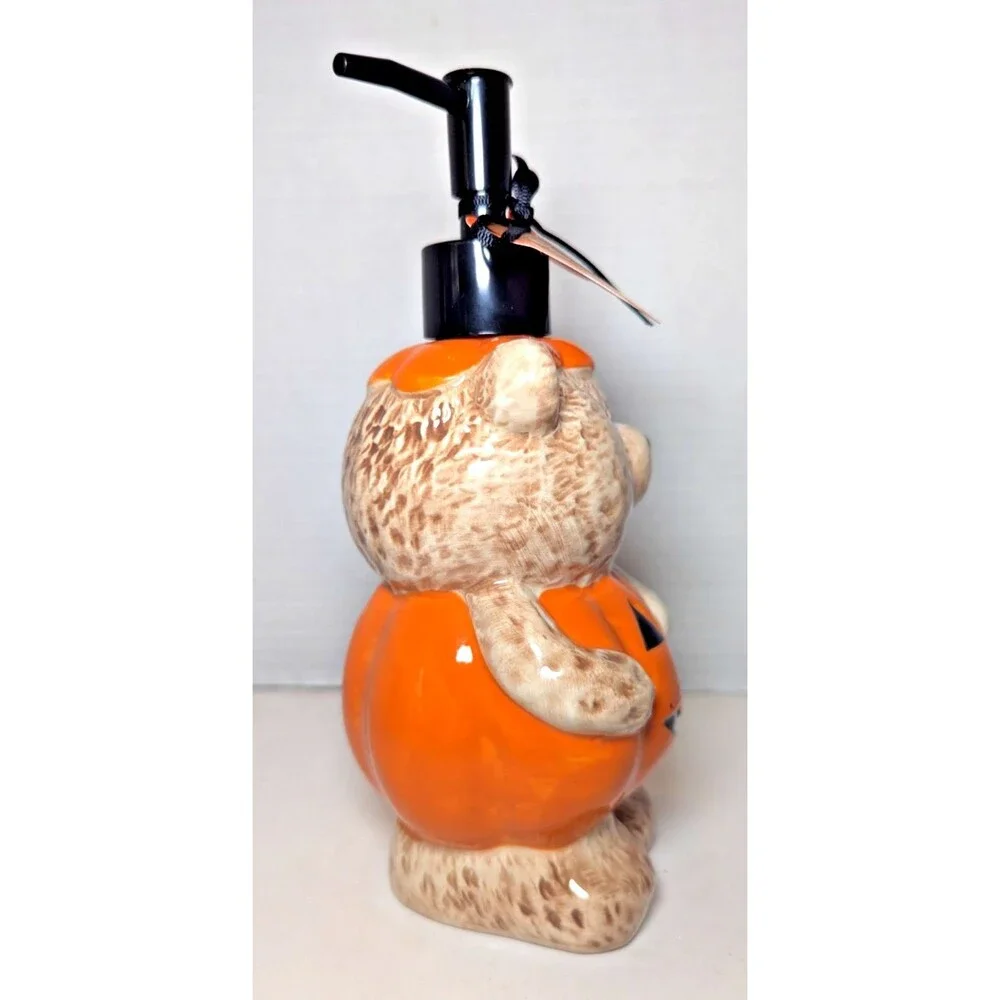 Creepy Critters Teddy Bear Pumpkin Costume Halloween Soap Dispenser Ceramic NEW